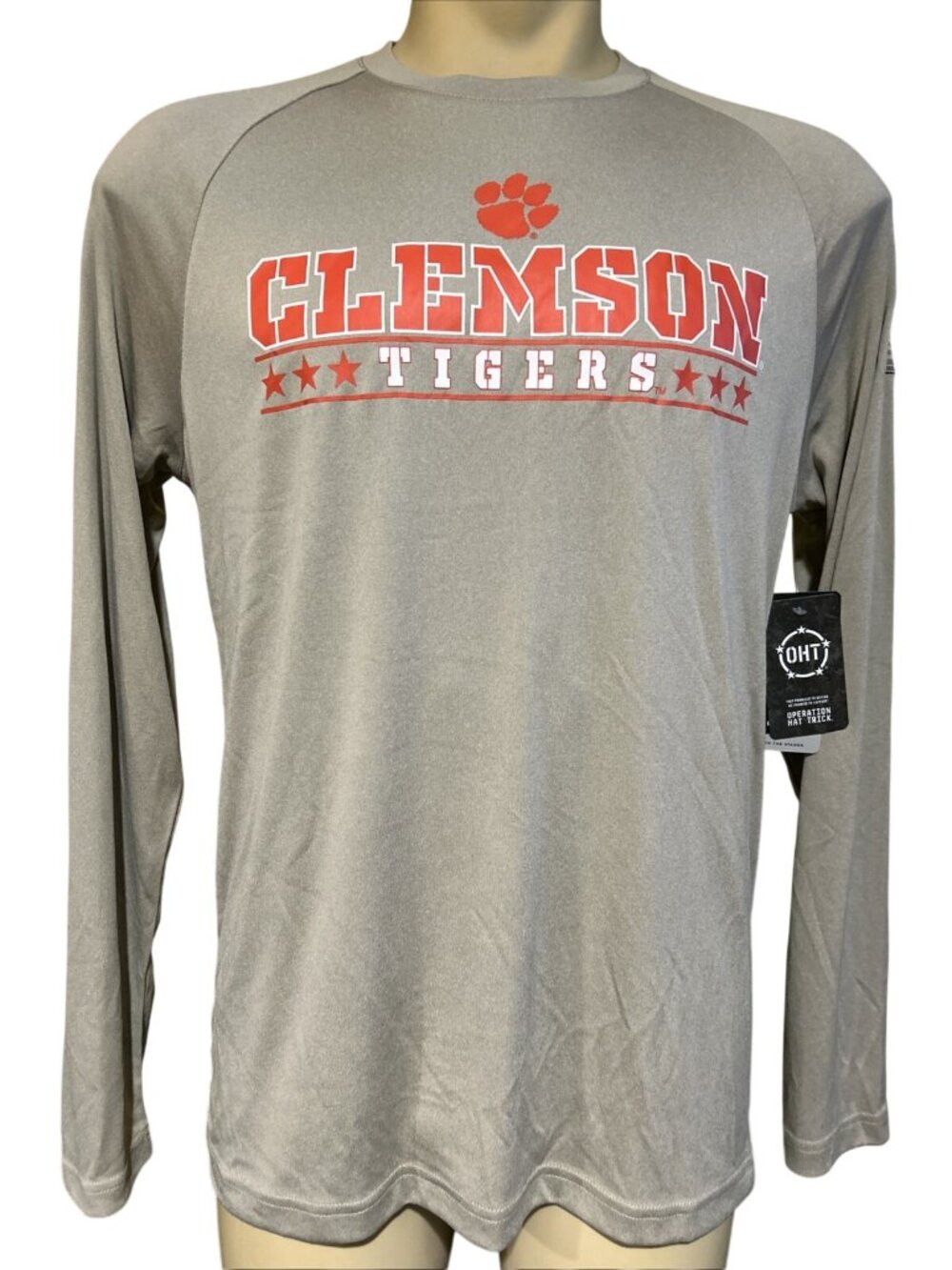 NEW Clemson Tigers Colosseum OHT Beige Performance Shirt Men's L